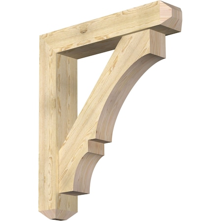 Ekena Millwork Balboa Craftsman Rough Sawn Bracket w/ Offset Brace, Douglas Fir, 8"W x 42"D x 48"H BKT0806X42X48BOA04RDF